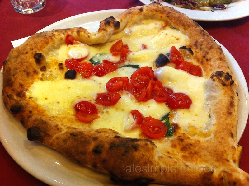 Pizza Heart with Mozzarella and Chopped Tomatoes