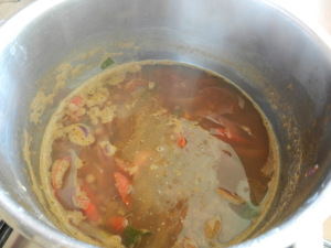 cover with water and let the ingredients to cook slowly