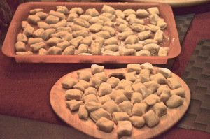 Homemade gnocchi as main course 