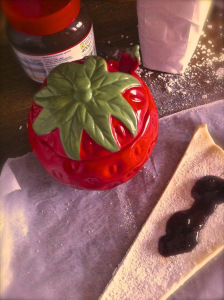 ingredients for the filling: chocolate-strawberry jam