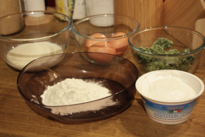 Ingredients for crespelle Ingredients for crepes