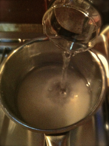 add water to the sugar 