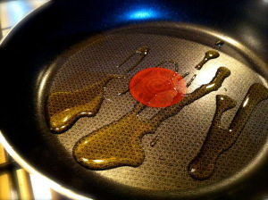 add oil to the pan 