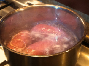 defrost your italian sausages in boiled water 