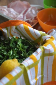 rocket salad and lemon