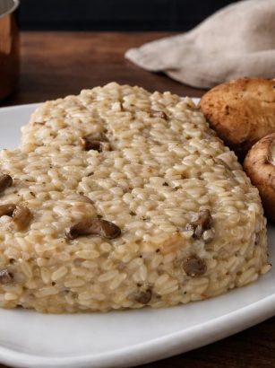 Heart shaped mushroom risotto