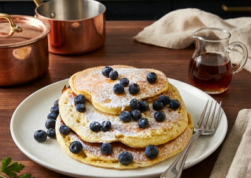 Homemade Blueberry Thick Pancakes Recipe by Ale simple recipes